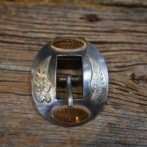 Wayne Dollar 5/8" Silver & Brass Headstall Buckle Tack - Conchos & Hardware Wayne Dollar
