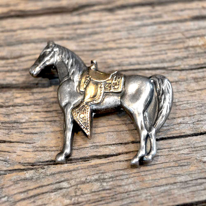 Vintage Ricardo Two-Tone Horse Pin WOMEN - Accessories - Jewelry - Pins & Pendants Teskey's