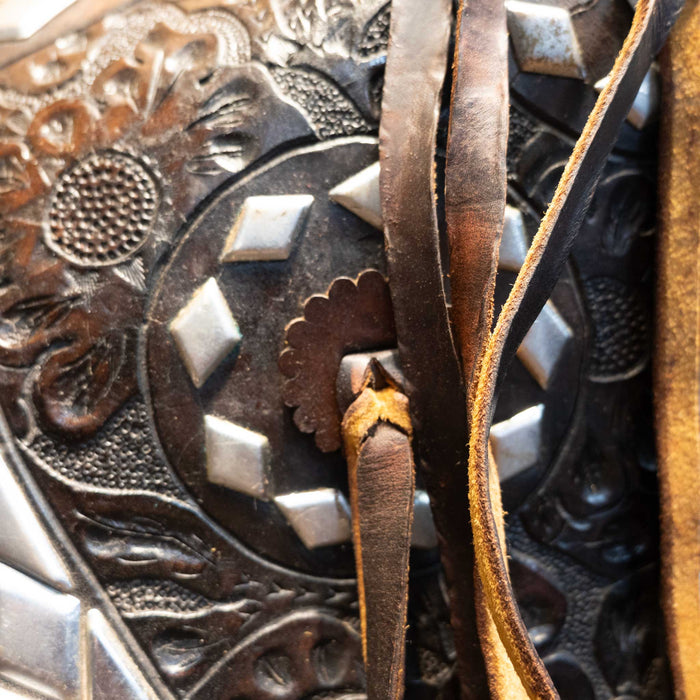Vintage Ted Flower's Silver Parade Tapadera's Saddle - Accessories Ted Flowers