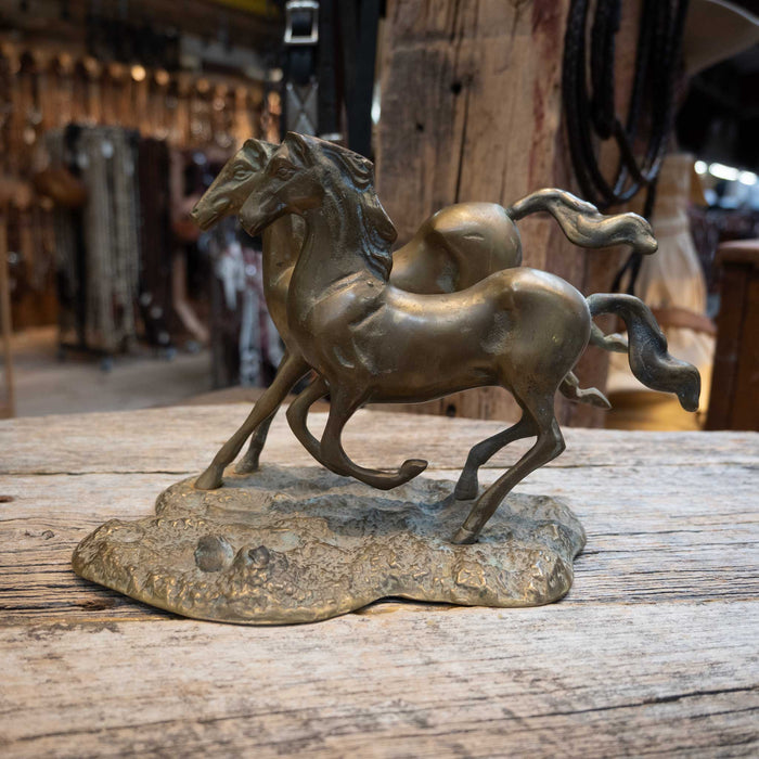 Vintage Mid Century Solid Brass Horse Sculpture