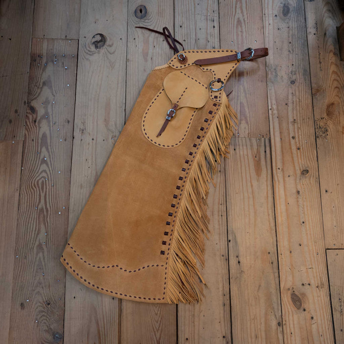 Bryan Clark Roughout Stepthrough w/ CLARK Hardware Chaps Tack - Chaps & Chinks Bryan Clark