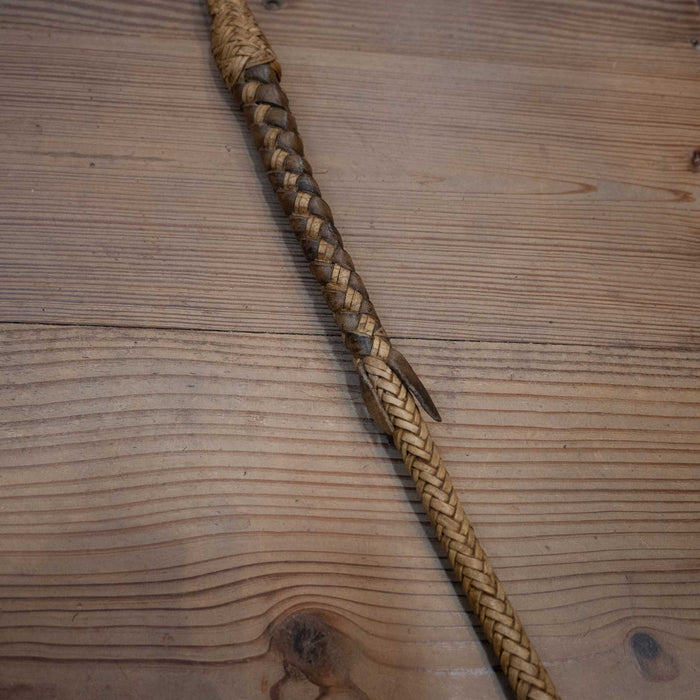 Vintage Braided 34" Rawhide & Leather Quirt w/ Steel Handle