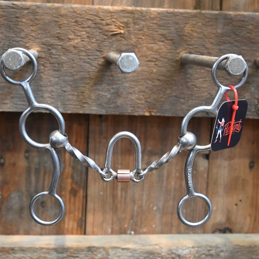 Flaharty - Lil' Circle Gag - 3 Piece Slow Twist - Foating Port with Copper RollerFH575 Tack - Bits, Spurs & Curbs - Bits Flaharty   