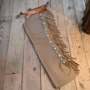 Teskey's Versatility Medium Slick Leather with Turquoise Chaps - CHAP1083 Tack - Chaps & Chinks Teskey's