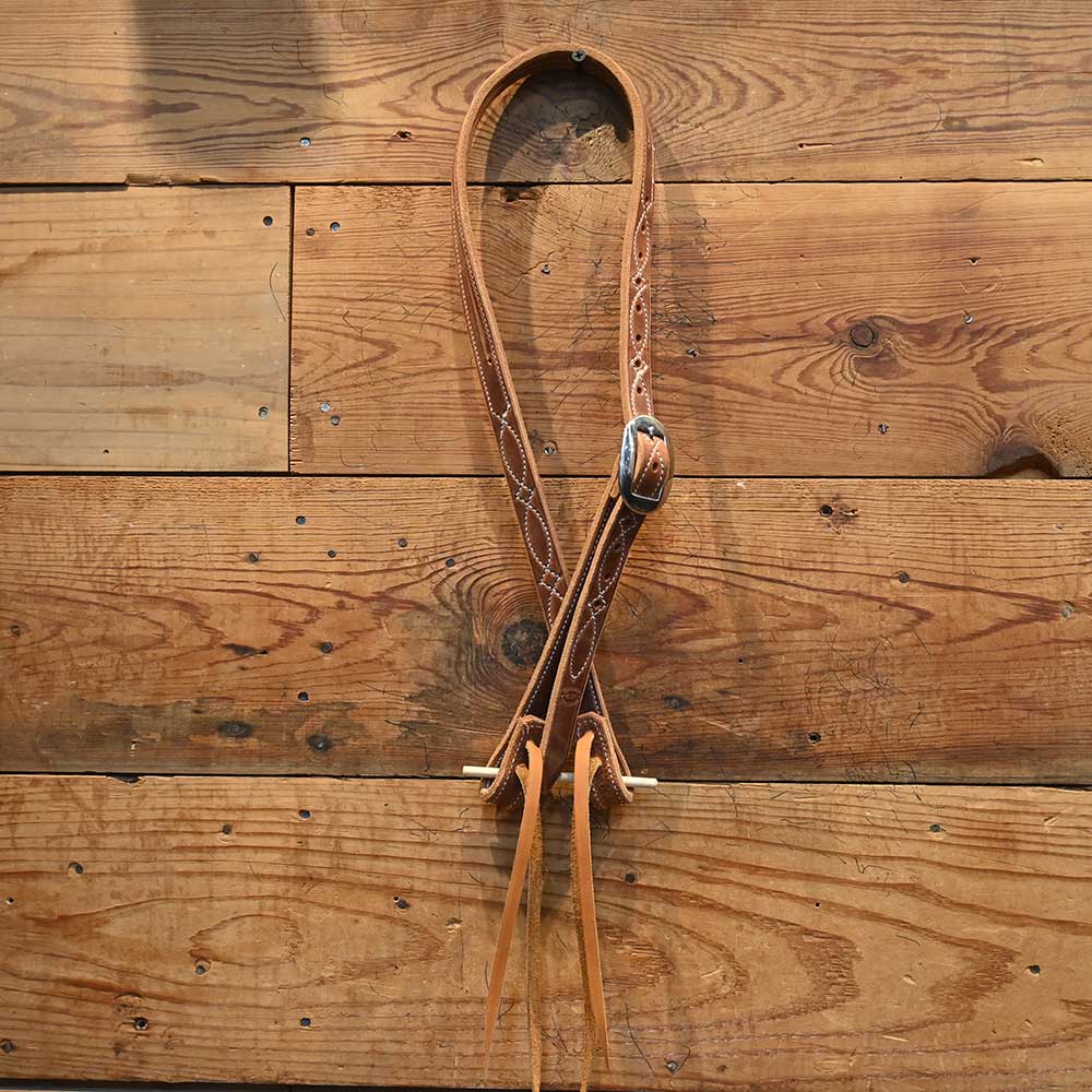 Handmade by Johnson's Leather Split ear Headstall AAHT049 Tack - Headstalls Johnson Leather