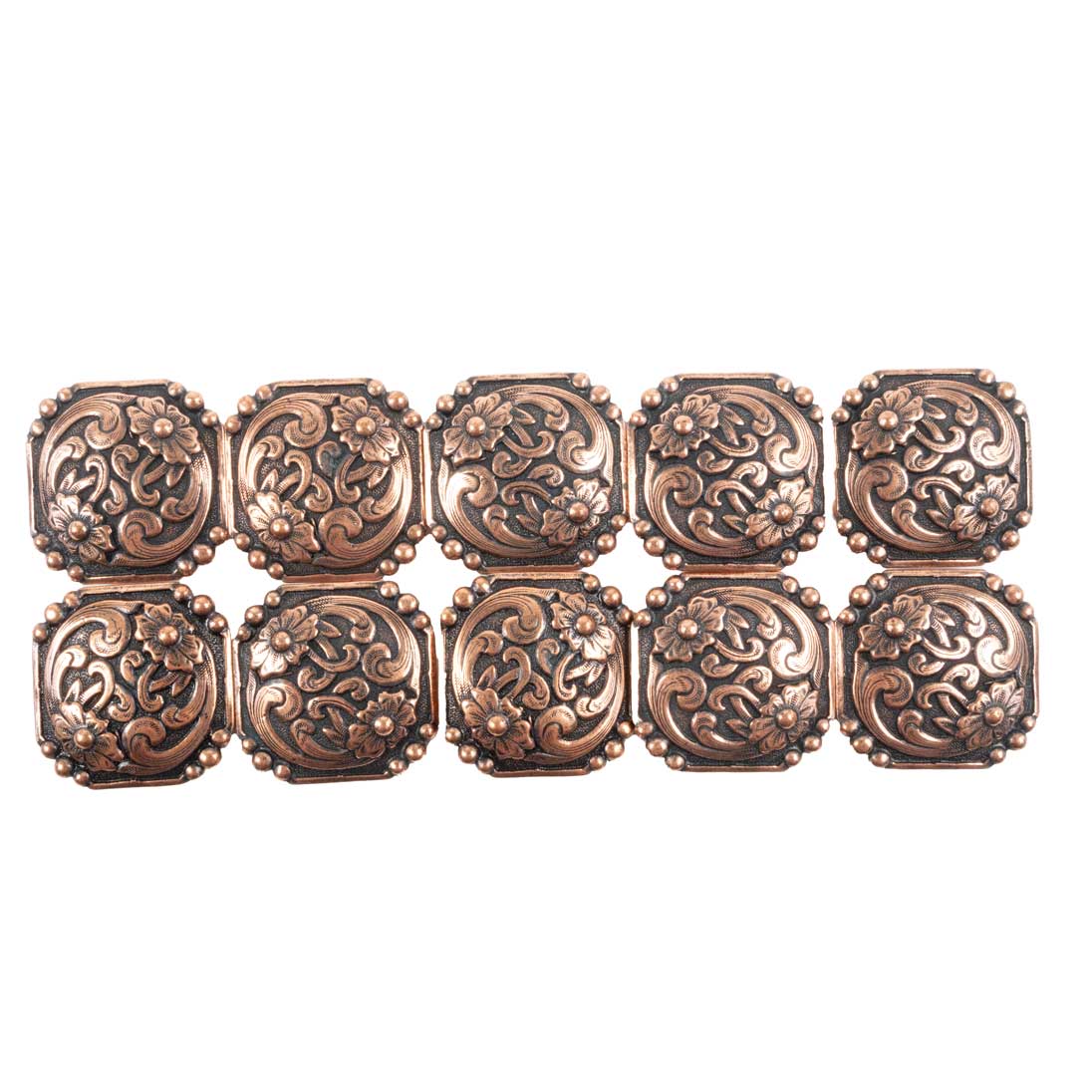 New Bronzed Floral Set Of 12 1 1/2" Conchos Sale Barn MISC   