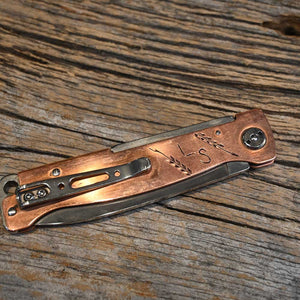 Hand Engraved Silver on Copper Knife by Luke Spraberry AAHT120