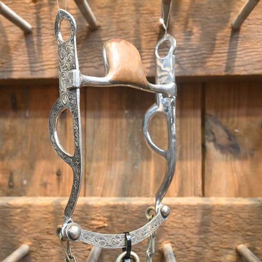 Fleming Silver Mounted Port Bit w/Rein Chains Tack - Bits Fleming