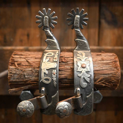 J. Jones Silver Mounted Longhorn Spurs Tack - Spurs J Jones
