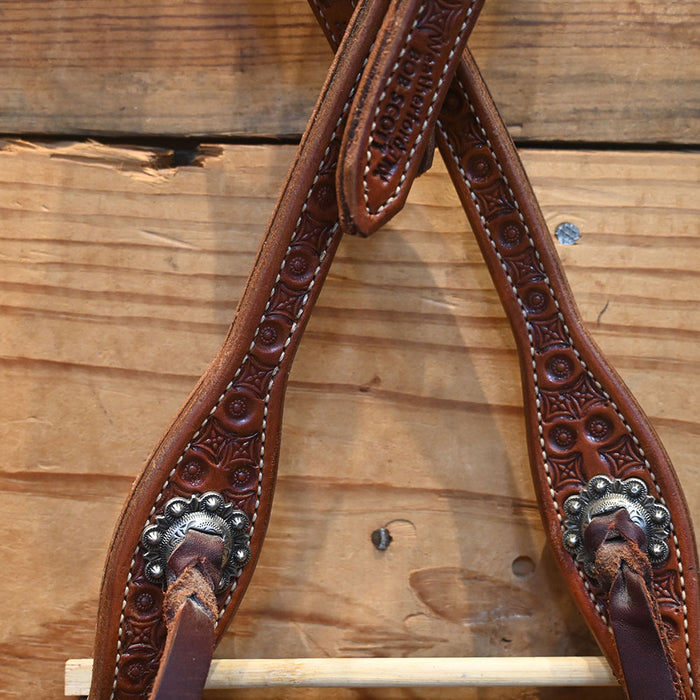 Handmade Bob Scott Double Buckle Headstall Tack - Headstalls Bob Scott