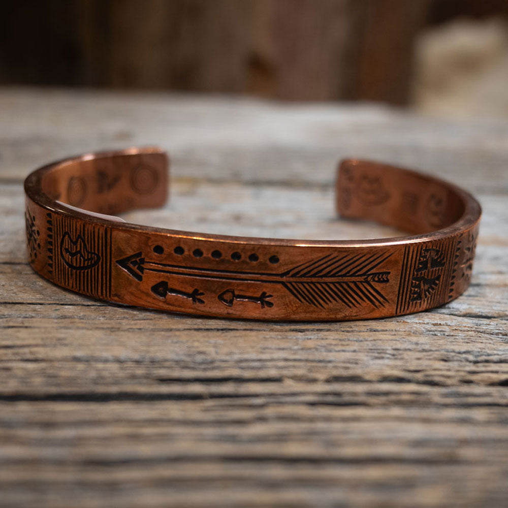 Santa Fe Engraved Navajo Copper Cuffs