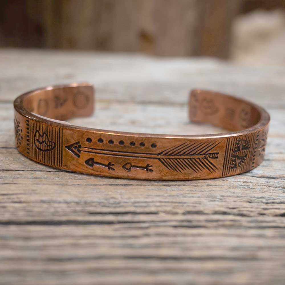 Santa Fe Engraved Navajo Copper Cuffs