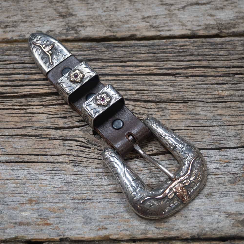 Comstock Heritage 4-Piece Sterling 14K and Ruby's Belt Buckle Collectibles Comstock Heritage