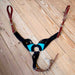 Handmade Black & Turquoise Mohair Pulling Collar Tack - Breast Collars Iron Horse Head Brand
