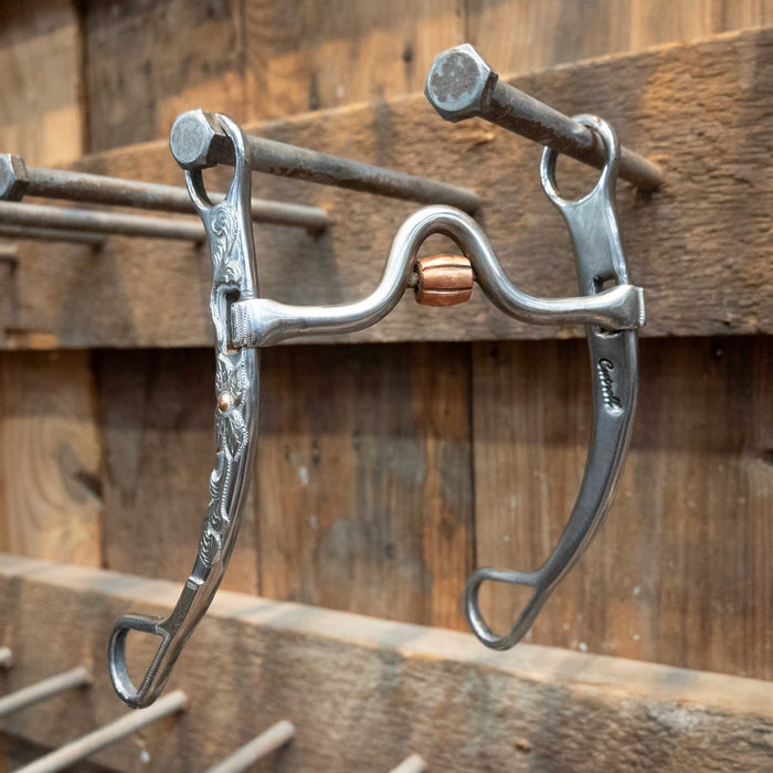 Cutrell Silver Mounted Solid Port Bit w/Copper Roller Tack - Bits Cutrell