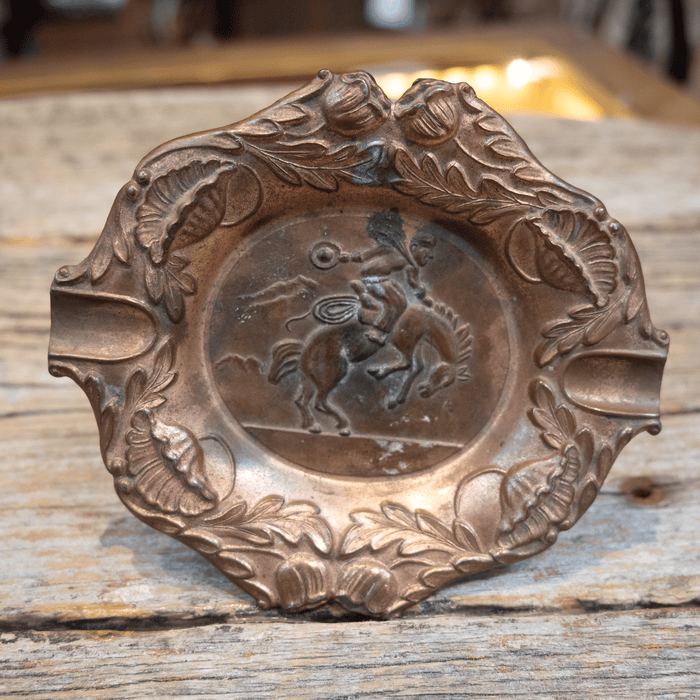 Vintage Mid Century Copper Cowboy ashtray 1871