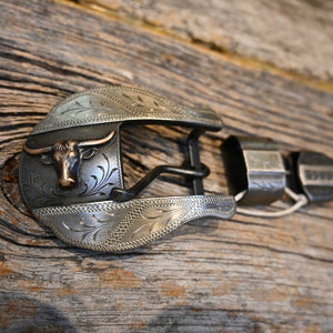 Handmade 2 Piece - Silver Engraved Buckle by Z. Friff _CA1057