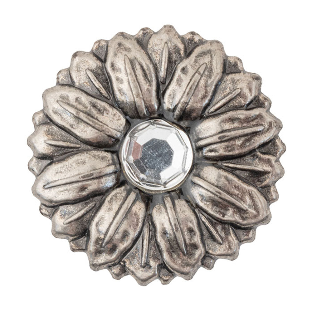 Antique Silver Sunflower Concho Tack - Conchos & Hardware - Conchos Teskey's Chicago Screw  