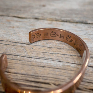 Santa Fe Engraved Navajo Copper Cuffs