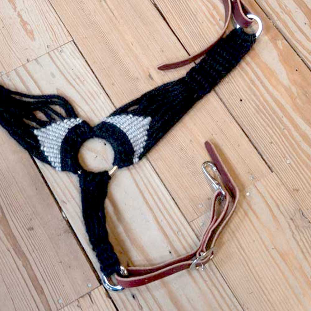 Handmade Mohair Pulling Collar Tack - Breast Collars Iron Horse Head Brand