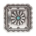 Antique Turquoise Square Rope Edge Concho Tack - Conchos & Hardware Rockin Out Silver   