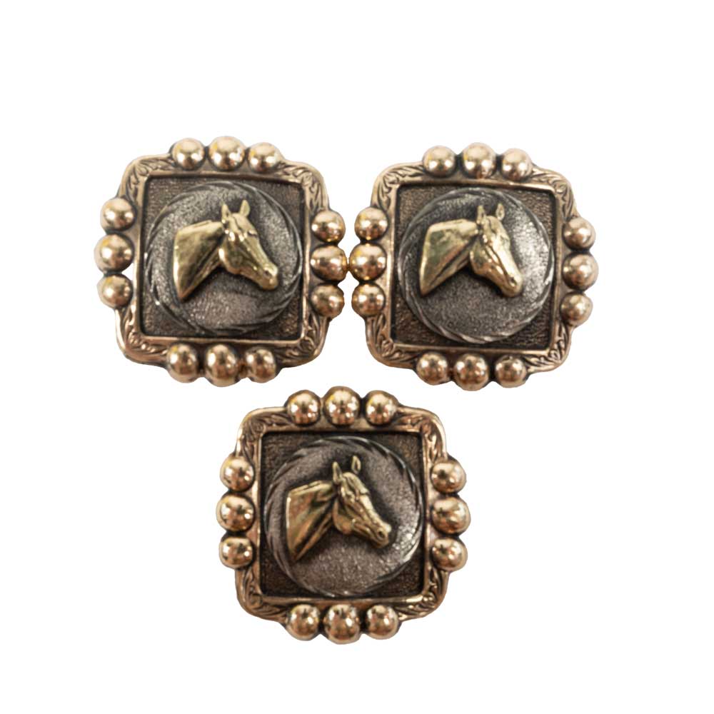 New Horse Head Set Of 3 1 1/2" Conchos Sale Barn MISC   