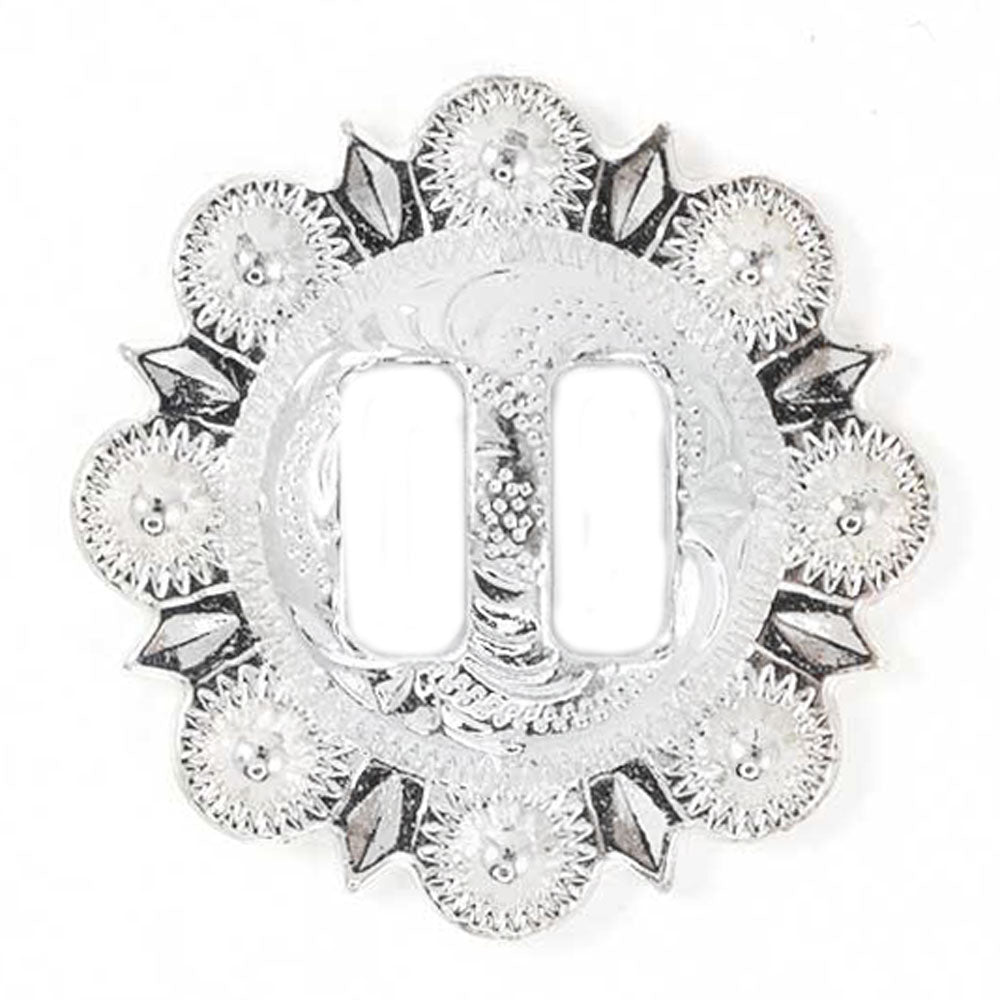 Bright Silver Berry Slotted Concho Tack - Conchos & Hardware - Conchos MISC   