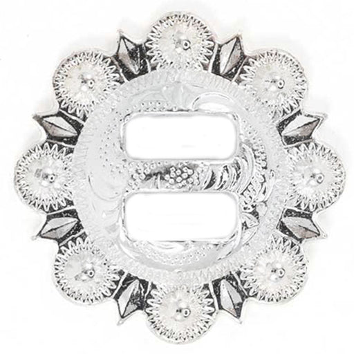 Bright Silver Berry Slotted Concho Tack - Conchos & Hardware MISC   