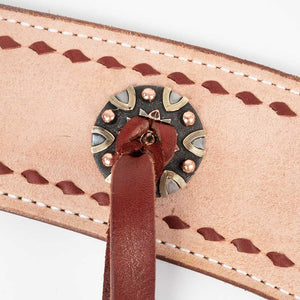 Teskey's 3" Roughout Buckstitch Breast Collar With Strings Tack - Breast Collars Teskey's Copper Dots  