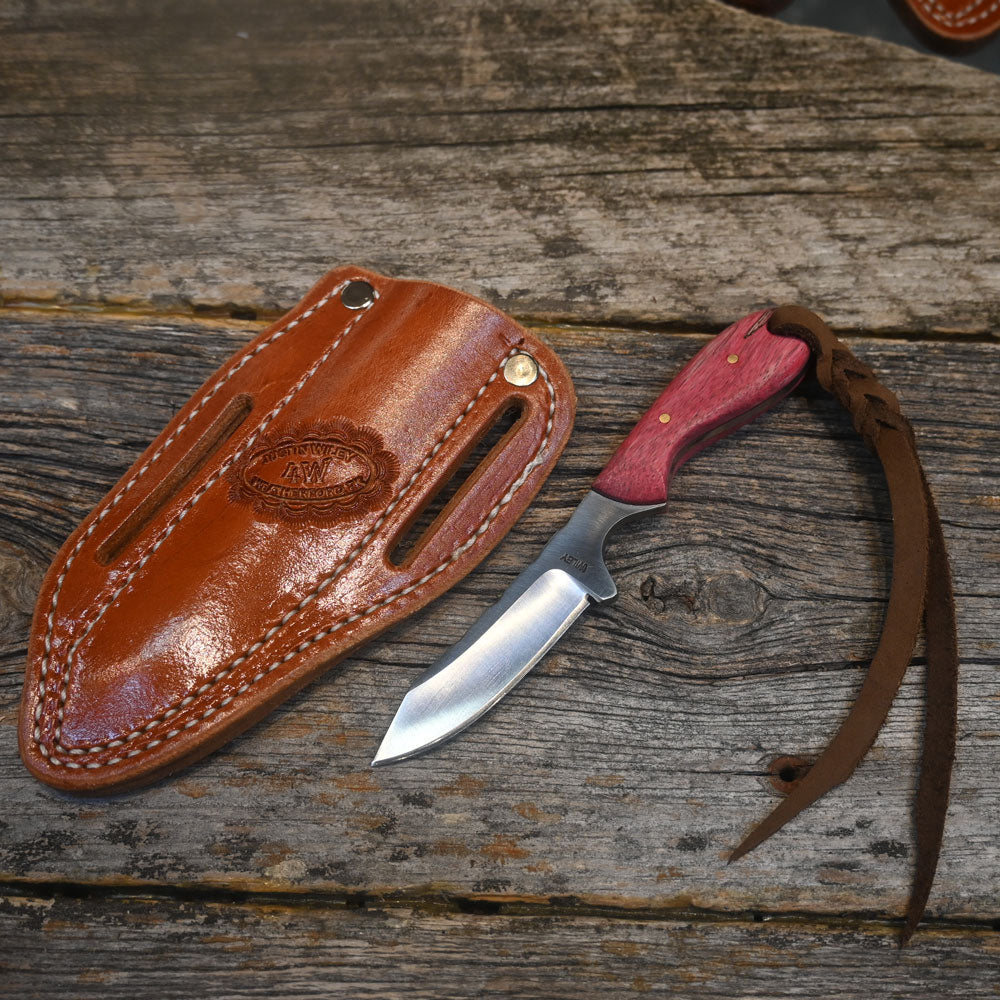 Justin Wiley Handmade  Knife with Leather Sheath WK010 Knives Justin Wiley   