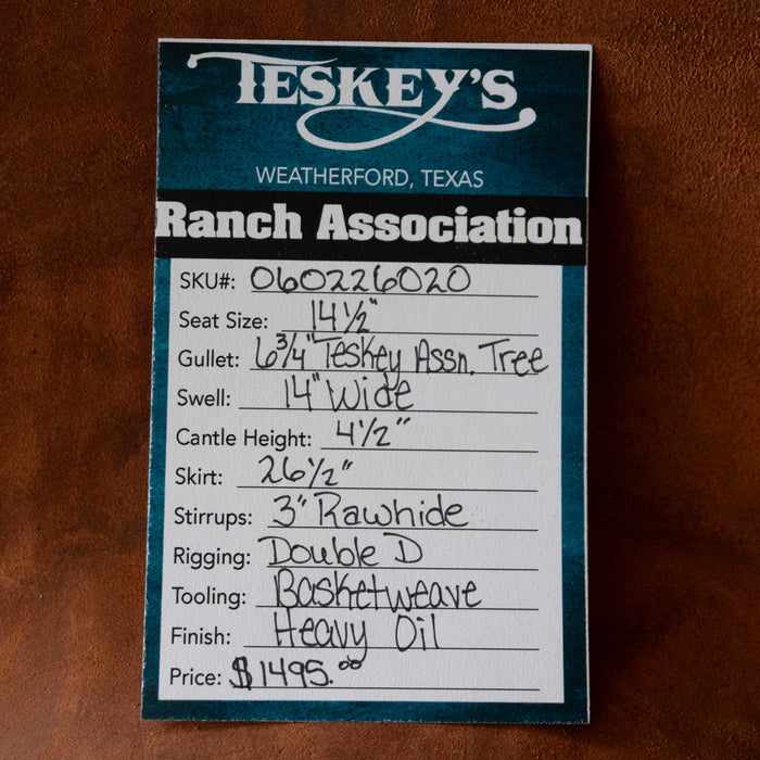 14.5" TESKEY'S RANCH ASSOCIATION SADDLE