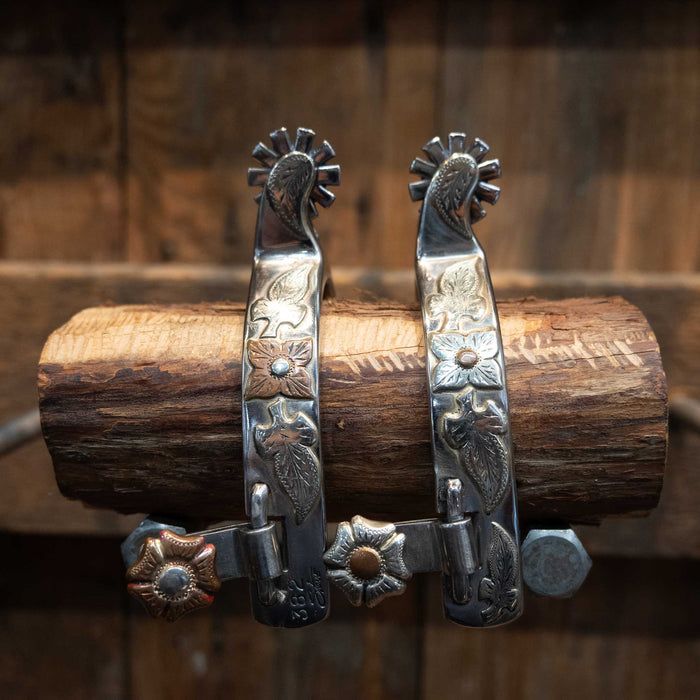 STONE #382 Silver Engraved Spurs 1463