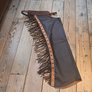 Teskey's Versatility Large Slick Leather Shotgun Chaps - CHAP1119 Tack - Chaps & Chinks Teskey's