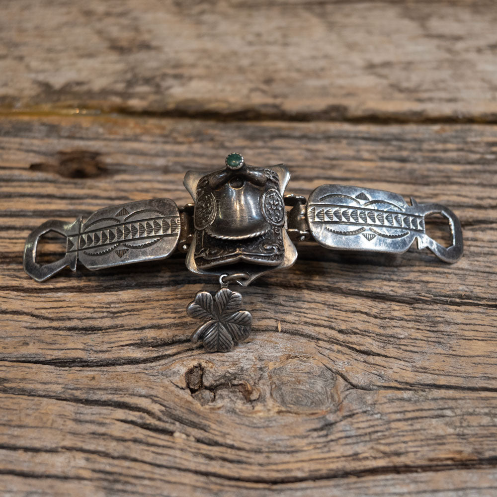 Vintage ORMOND HANDY SS Wil-Aren Hondo Clip - Saddle & Four Leaf Cloverer