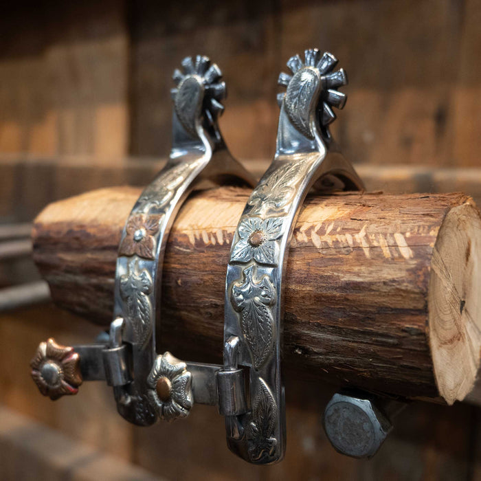 STONE #382 Silver Engraved Spurs 1463