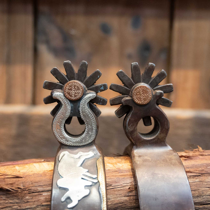 Jeff Payne Silver & Copper Mounted 12pt. Spurs