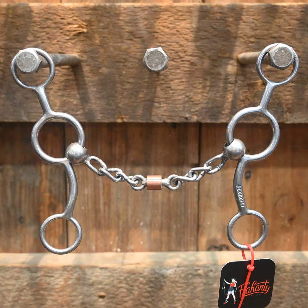 Flaharty - Lil Circle Gag - Chain with Copper Roller FH674 Tack - Bits Flaharty