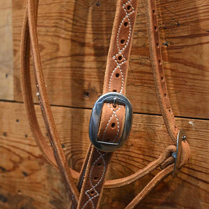 Handmade by Johnson's Leather Split ear Headstall AAHT050 Tack - Headstalls Johnson Leather