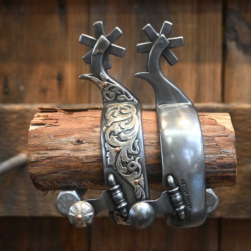 Kerry Kelley Silver Mounted Spurs - SPUR861 Tack - Spurs Kerry Kelley