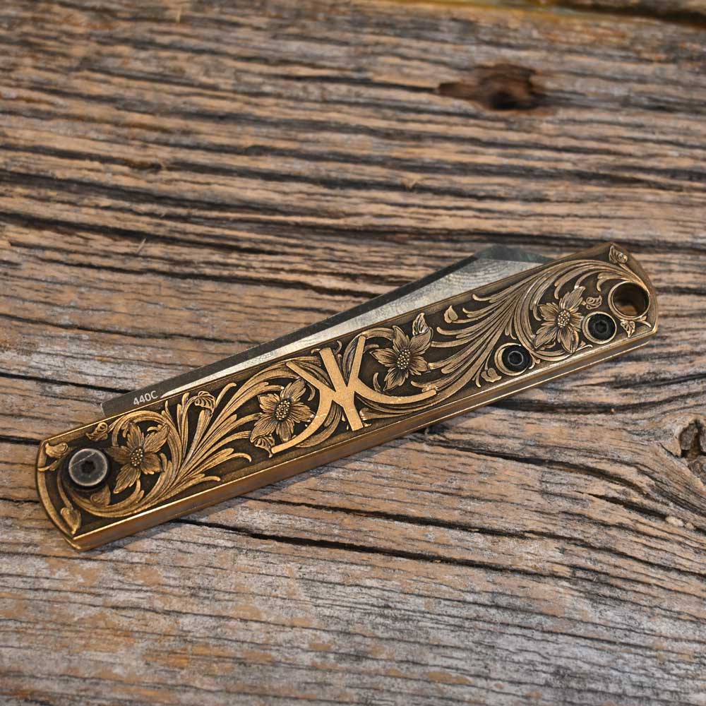 Kerry Kelley Brass Engraved Knife Knives Kerry Kelley