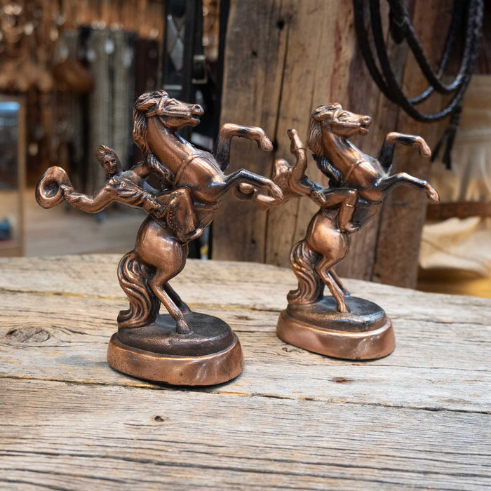 Pair of Vintage Bronze Cowboy Statures