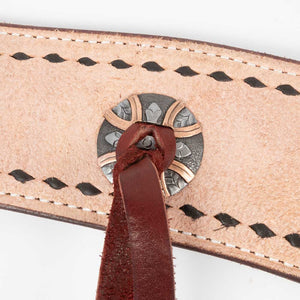 Teskey's 3" Roughout Buckstitch Breast Collar With Strings Tack - Breast Collars Teskey's Copper V's  