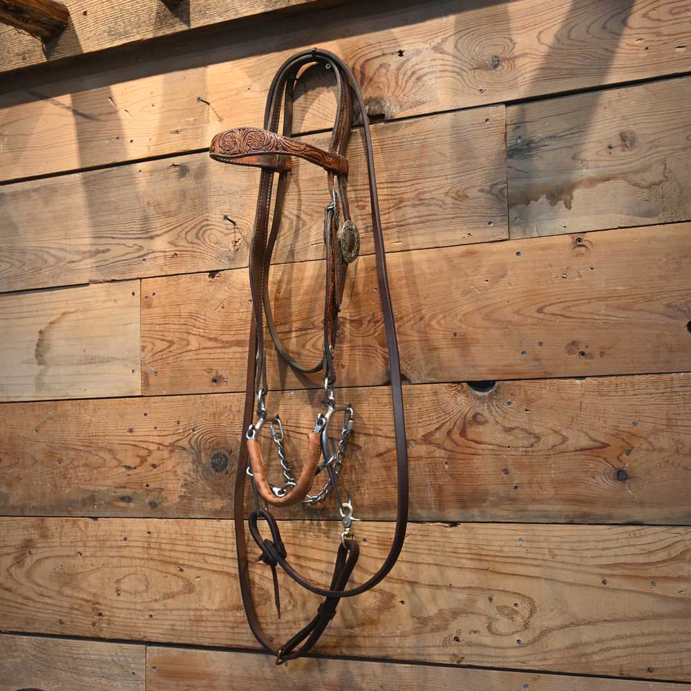 Bridle Rig - Nice Reinsman Combo with Leather covered NseBit- SBR357 Sale Barn MISC   