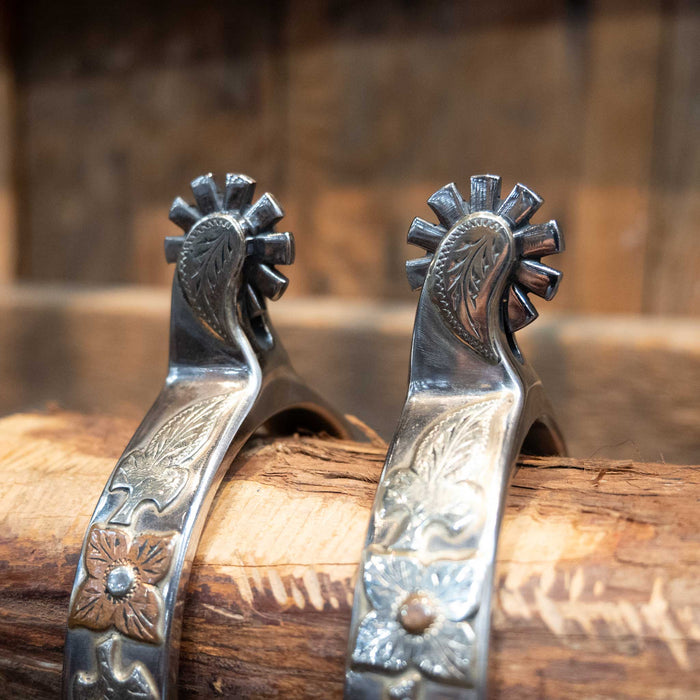 STONE #382 Silver Engraved Spurs 1463
