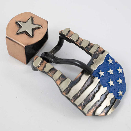 Stars and Stripes Buckle With Keeper Tack - Conchos & Hardware MISC   