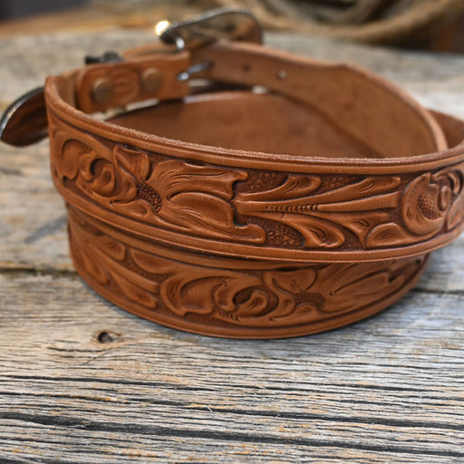 Vintage 34" Leather Belt w/sterling silver buckle Collectibles Ernest