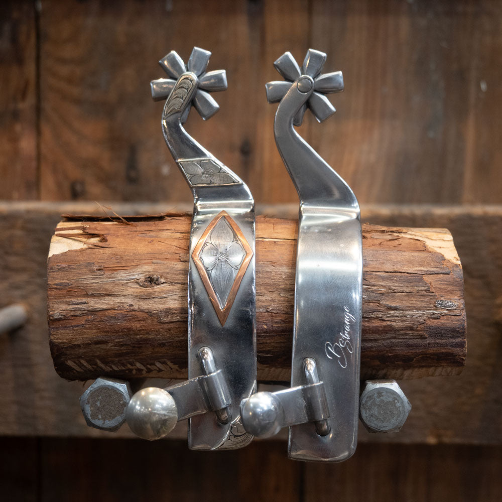 Brian Strange Silver & Copper Mounted Spurs 957