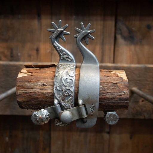 Josh Ownbey Silver Mounted 8 pt. Spurs Tack - Spurs Josh Ownbey Cowboy Line