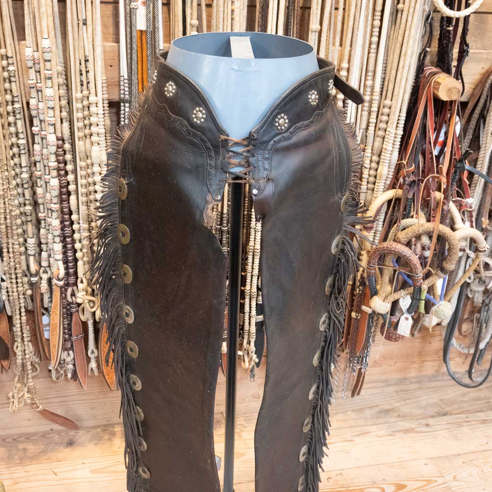 Custom Shotgun Chaps - Dark Brown Leather Cowboy Chaps - Teskeys
