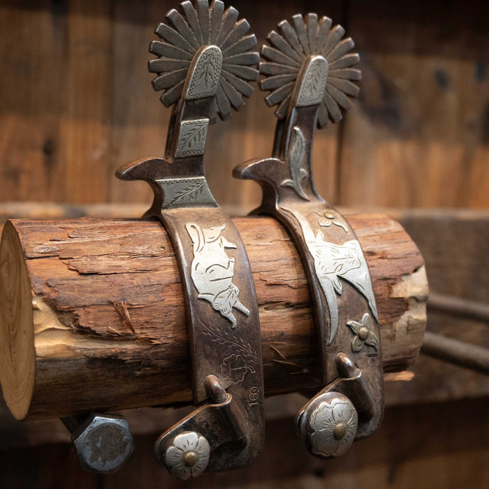 #160 Ron Tollison's Mounted Longhorn's Spurs